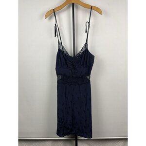 Revolve Tularosa Navy Blue Floral Lace Tie Strap‎ Sleeveless Mini Dress Size S